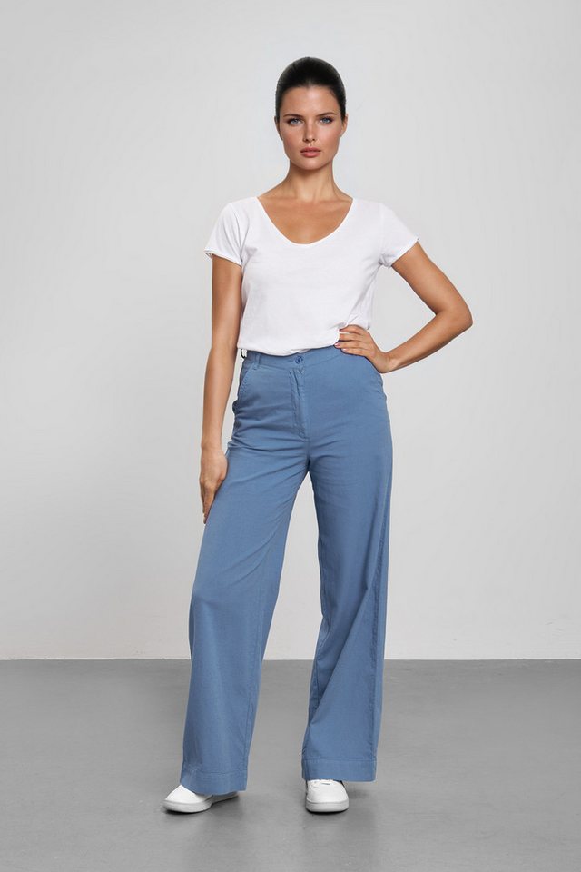 Feuervogl Stoffhose fv-FR:051 Wide Leg, High Waist, Cotton-Linen-Mix von Feuervogl