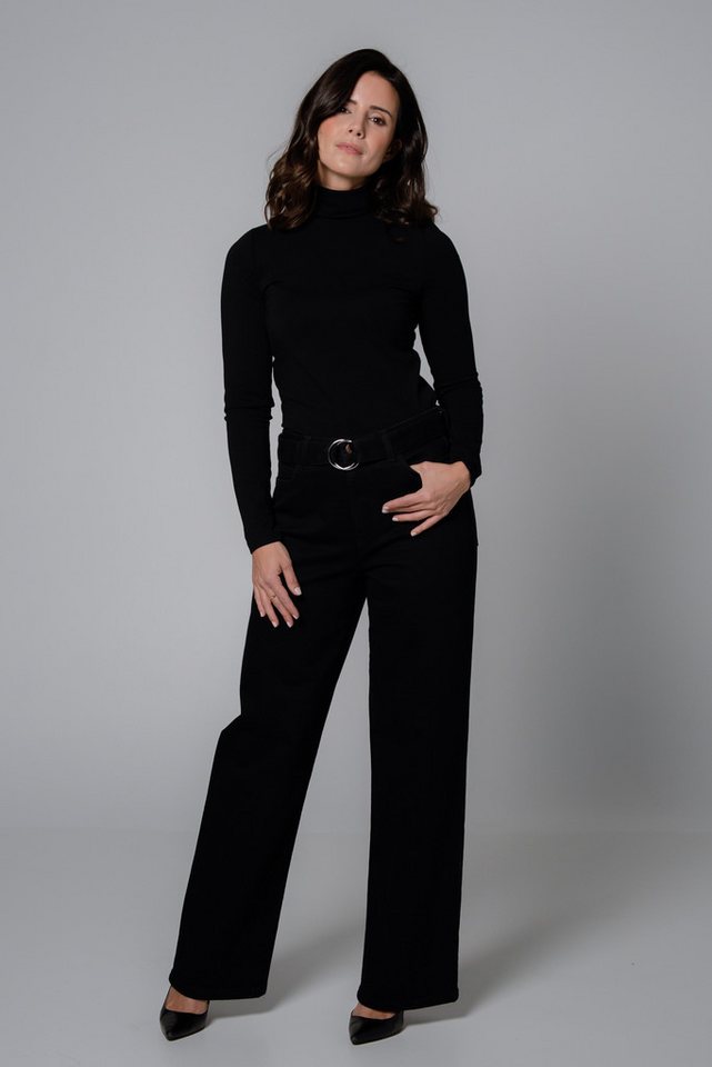 Feuervogl Weite Jeans fv-Flor:ence Wide Leg, High Waist, Stay Black Denim 5-Pocket-Style von Feuervogl