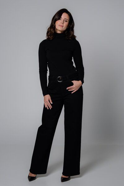 Feuervogl fv-Flor:ence Wide Leg | High Waist | Stay Black Denim von Feuervogl