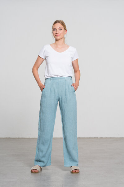 Feuervogl fv-Fre:ya | High Waist | Straight Relaxed | Side Zip | Linen von Feuervogl