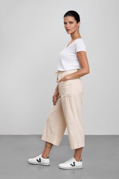 Feuervogl fv-Mar:tha Jogpants | Wide Leg | Cropped | Rubber Waistband | Cotton-Linen-Mix von Feuervogl