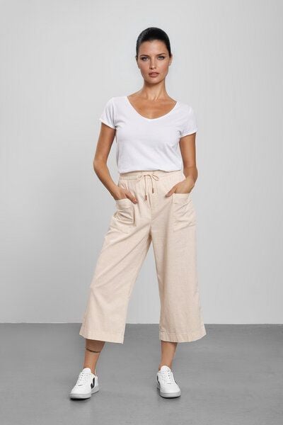Feuervogl fv-Mar:tha Jogpants | Wide Leg | Cropped | Rubber Waistband | Cotton-Linen-Mix von Feuervogl