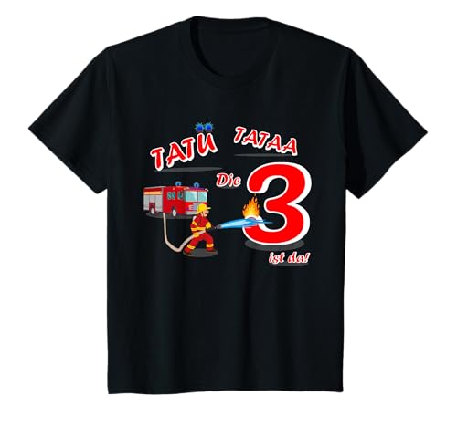 Kinder Feuerwehrmann Tatütata Ich bin 3 Feuerwehr Kinder Geburtstag T-Shirt Kinder Feuerwehrmann Tatütata Ich bin 3 Feuerwehr Kinder Geburtstag T-Shirt von Feuerwehr Gastgeschenk Geburtstagsgeschenke