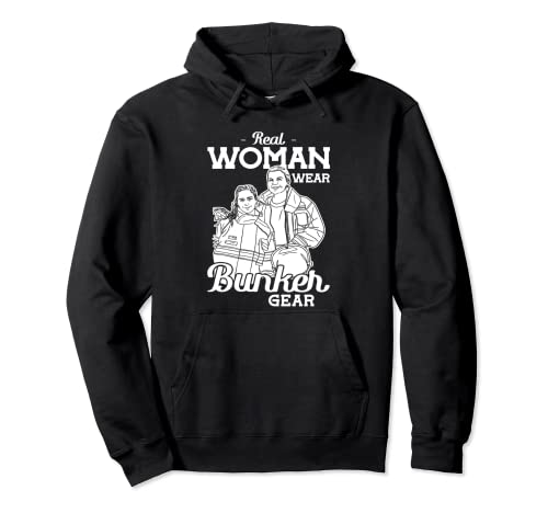 Real Women Wear Bunker Gear Feuerwehr Pullover Hoodie Real Women Wear Bunker Gear Feuerwehr Pullover Hoodie von Feuerwehr Geschenke für Damen