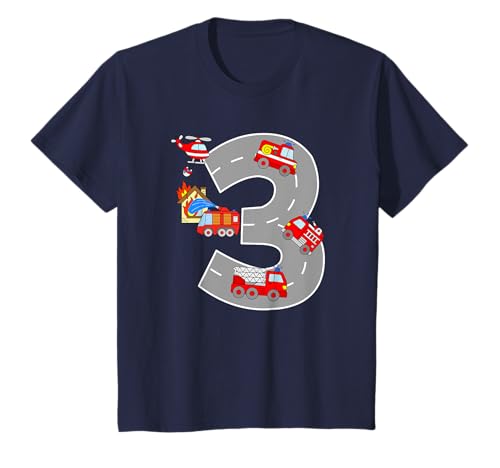 Feuerwehrauto 3 Jahre Geburtstags TShirt Feuerwehr Jungen T-Shirt Feuerwehrauto 3 Jahre Geburtstags TShirt Feuerwehr Jungen T-Shirt von Feuerwehr Geschenke zum 3. Geburtstag