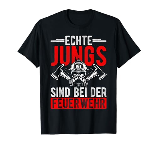 ECHTE JUNGS SIND BEI DER Feuerwehr Helm Feuerwehr Fan T-Shirt ECHTE JUNGS SIND BEI DER Feuerwehr Helm Feuerwehr Fan T-Shirt von Feuerwehr Helden Held Sirene Geschenk Design