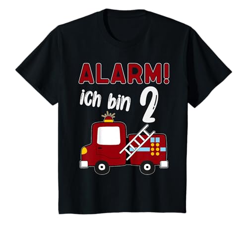 Kinder Alarm Ich bin 2 Jahr Feuerwehrauto 2. Geburtstag Junge T-Shirt von Feuerwehr Kinder Geburtstag Geschenk