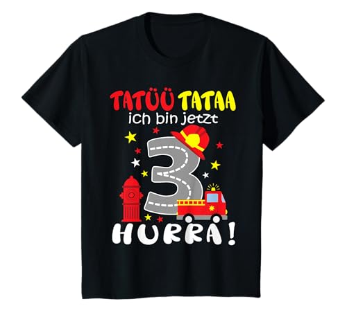 3 Jahre Junge Kinder-Geburtstag Feuerwehr T-Shirt 3 Jahre Junge Kinder-Geburtstag Feuerwehr T-Shirt von Feuerwehr Kindergeburtstag 3 Jahre Junge
