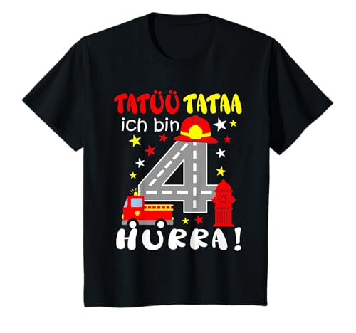 4 Jahre Junge Kinder-Geburtstag Feuerwehr T-Shirt 4 Jahre Junge Kinder-Geburtstag Feuerwehr T-Shirt von Feuerwehr Kindergeburtstag 4 Jahre Junge