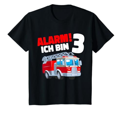 Kinder 3. Geburtstag Feuerwehr 3 Jahre Feuerwehrauto Geschenk T-Shirt von Feuerwehr Kindergeburtstag Geschenkideen