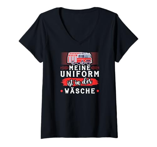Damen Meine Uniform Lustiges Feuerwehr T-Shirt mit V-Ausschnitt Damen Meine Uniform Lustiges Feuerwehr T-Shirt mit V-Ausschnitt von Feuerwehr Kleidung für Männer