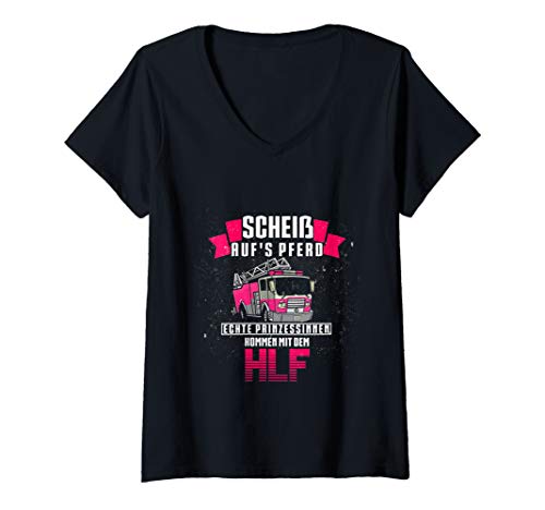 Damen Feuerwehrfrau Feuerwehr Prinzessin Scheiß Aufs Pferd HLF T-Shirt mit V-Ausschnitt Damen Feuerwehrfrau Feuerwehr Prinzessin Scheiß Aufs Pferd HLF T-Shirt mit V-Ausschnitt von Feuerwehr Prinzessin & Feuerwehrfrau Geschenke