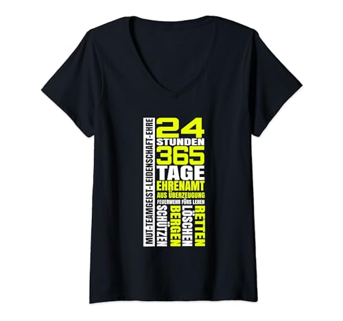 Damen Feuerwehr Freiwillige Uniform Löschgruppe 112 Feuerwehrmann T-Shirt mit V-Ausschnitt Damen Feuerwehr Freiwillige Uniform Löschgruppe 112 Feuerwehrmann T-Shirt mit V-Ausschnitt von Feuerwehr Tshirt Firefighter Feuerwehrmann 112