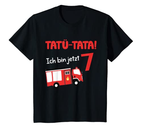 Kinder 7 Geburtstag Feuerwehrauto - Tatütata Ich Bin Jetzt 7 Jahre T-Shirt Kinder 7 Geburtstag Feuerwehrauto - Tatütata Ich Bin Jetzt 7 Jahre T-Shirt von Feuerwehrauto 7 Jahre Alt T-Shirt Geschenk