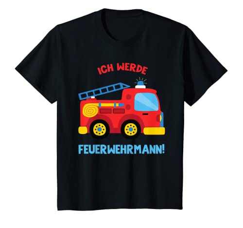 Kinder Ich werde Feuerwehrmann T-Shirt von Feuerwehrauto Feuerwehrmann