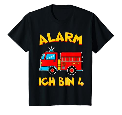 Kinder 4. Geburtstag Feuerwehrauto Jungen Geburtstagsfeier T-Shirt Kinder 4. Geburtstag Feuerwehrauto Jungen Geburtstagsfeier T-Shirt von Feuerwehrauto Geburtstags Geschenke