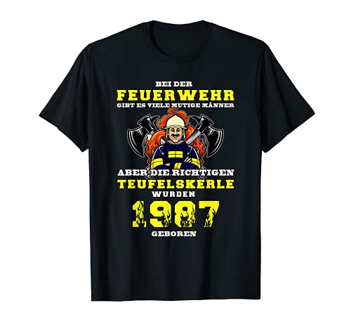 Herren Lustiges Teufelskerle Feuerwehr Feuerwehrmann Geburtstags T-Shirt Herren Lustiges Teufelskerle Feuerwehr Feuerwehrmann Geburtstags T-Shirt von Feuerwehrmann 1987 Geboren Geburtstagsgeschenk