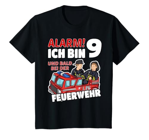 Alarm Ich bin schon 9 | 9. Geburtstag Feuerwehr Jungen T-Shirt Alarm Ich bin schon 9 | 9. Geburtstag Feuerwehr Jungen T-Shirt von Feuerwehrmann 9 Jahre Jungen Geburtstag Geschenk