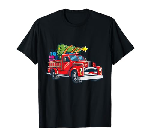 Feuerwehrwagen Weihnachtshemd Feuerwehrmann Jungen Geschenk T-Shirt Feuerwehrwagen Weihnachtshemd Feuerwehrmann Jungen Geschenk T-Shirt von Feuerwehrmann Feuerwehrbekleidung