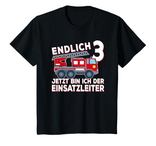 Endlich 3 Jetzt bin ich Einsatzleiter Kinder Feuerwehr T-Shirt Endlich 3 Jetzt bin ich Einsatzleiter Kinder Feuerwehr T-Shirt von Feuerwehrmann Kinder Geburtstag Endlich 3 Geschenk