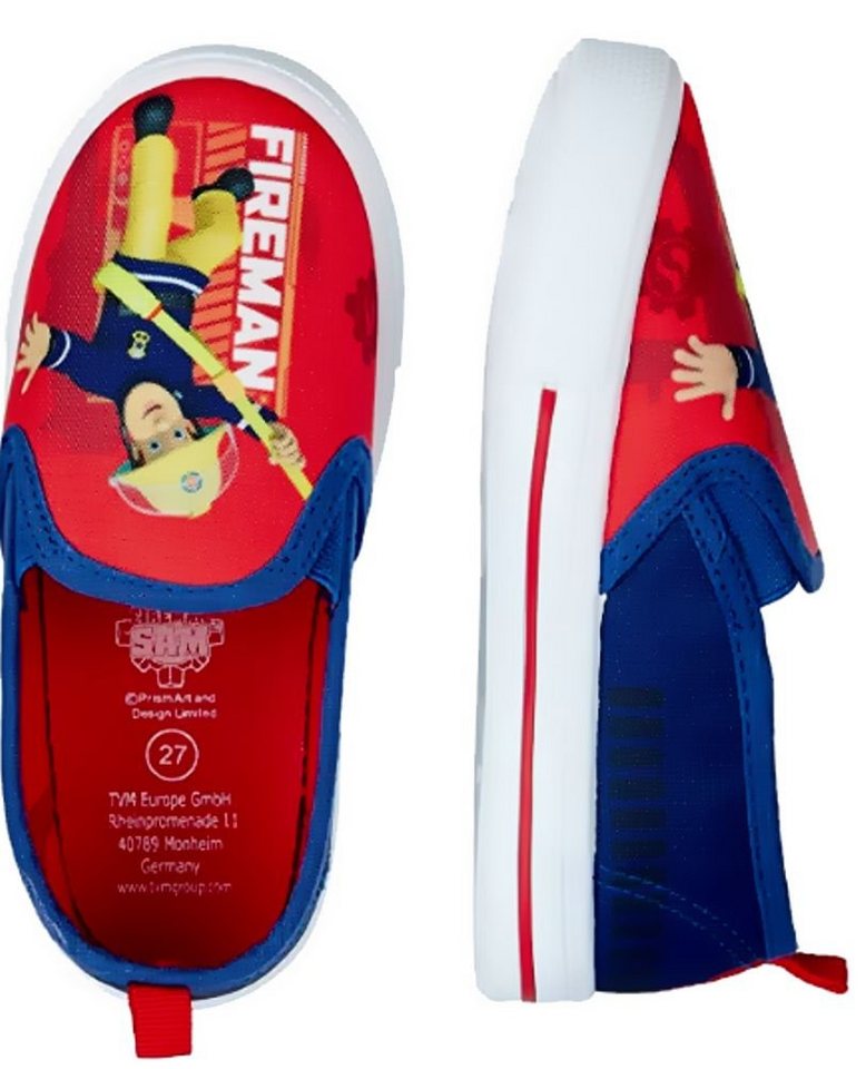 Feuerwehrmann Sam Feuerwehrmann Sam Jungen Hausschuhe Sneaker mit Fotodruck Kinder Turnschuhe Slipper Gr. 25 26 27 28 29 30 Hausschuh von Feuerwehrmann Sam