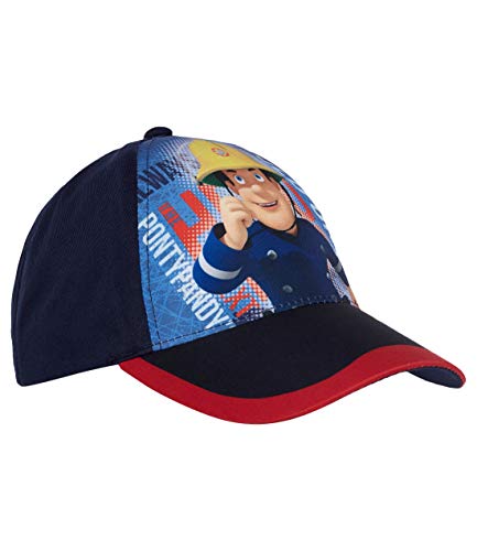 Feuerwehrmann Sam Cap für Jungen mit Fotodruck und Klettverschluss Blau 54 von Fireman Sam