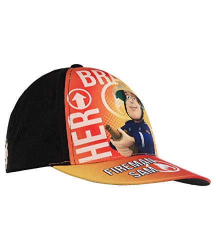 Feuerwehrmann Sam Cap für Jungen mit Fotodruck und Klettverschluss Orange 54 von Fireman Sam