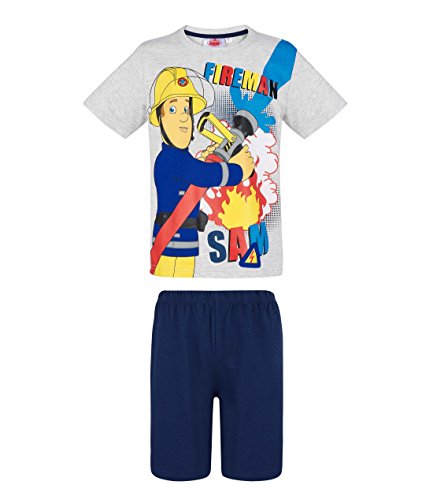 Feuerwehrmann Sam Jungen Shorty-Pyjama - grau - 110 von Fireman Sam