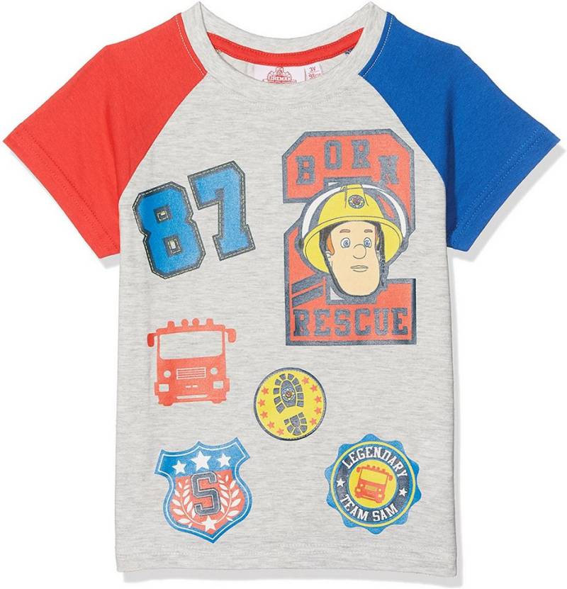 Feuerwehrmann Sam Print-Shirt Feuerwehrmann Sam T-Shirt Bunt Jungen + Mädchen 104 110 116 128 von Feuerwehrmann Sam
