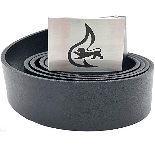 Feuerwehr Koppel-Gürtel "Staufer Löwe" | Ausgeh-Uniform | Baden-Württemberg bw Ba-Wü | 35 mm 130 cm kürzbar | Echt-leder Edelstahl-Schnalle | made in Germany | von Feuerwehrstore