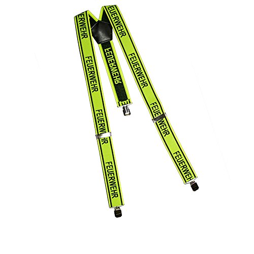 Hosenträger Feuerwehr neongelb Stretch Material Y-Form Größenverstellbar Hosenträger Feuerwehr neongelb Stretch Material Y-Form Größenverstellbar von Feuerwehrstore