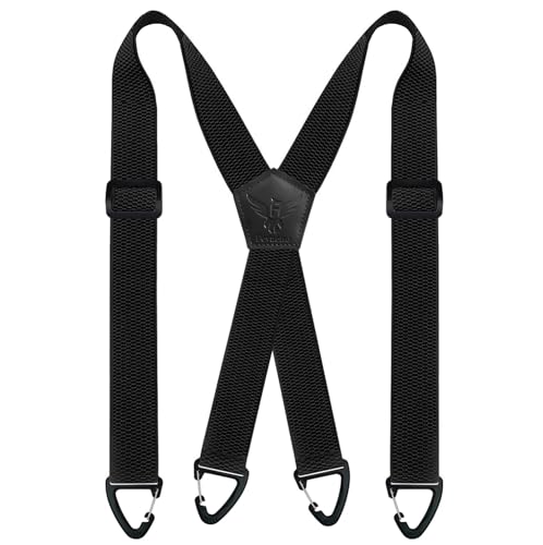 Fevaeno Hosenträger Herren Breit 4cm Anti-Rutsch-Schnalle Einstellbar und Elastische Einheitsgröße Hosenträger für Herren und Damen (XSchwarz) von Fevaeno