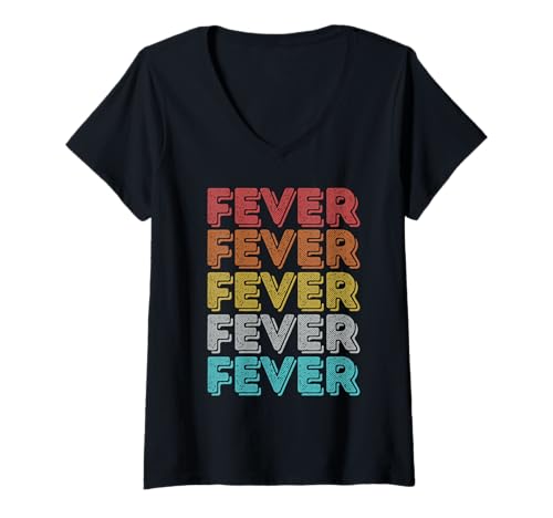 Damen Vintage-Retro-Fieber T-Shirt mit V-Ausschnitt Damen Vintage-Retro-Fieber T-Shirt mit V-Ausschnitt von Fever Shirt Vintage Retro Apparel