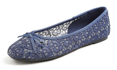 Feversole, runde Spitze, Ballerinas, Häkelschuhe, flach, bequem, atmungsaktiv, Marineblau Spitze, 38 EU Feversole, runde Spitze, Ballerinas, Häkelschuhe, flach, bequem, atmungsaktiv, Marineblau Spitze, 38 EU von Feversole