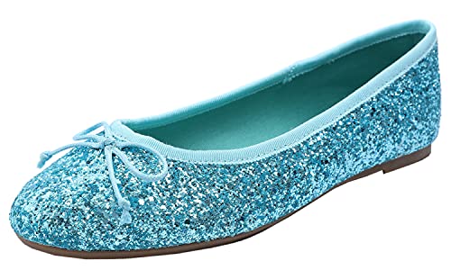 Feversole Damen Klassische Ballerinas Profilsohle Glänzende Ballerina Flach von Feversole