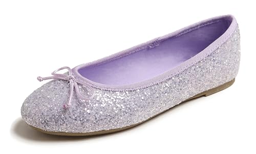 Feversole Damen Klassische Ballerinas Profilsohle Glänzende Paillette Flach,Ballerinas Damen Elegant Lila 40 von Feversole