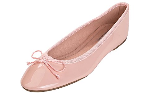 Feversole Damen Klasssische Ballerinas Lack Balerinaschuhe Flach Damenschuhe von Feversole