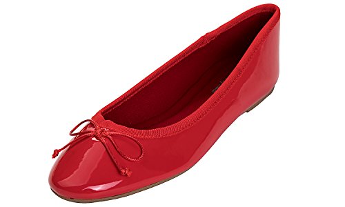 Feversole Damen Klasssische Ballerinas Lack Balerinaschuhe Flach Damenschuhe von Feversole