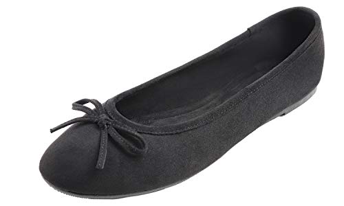 Feversole Damen Klasssische Ballerinas Mikrofaser Balerinaschuhe Flach Damenschuhe von Feversole