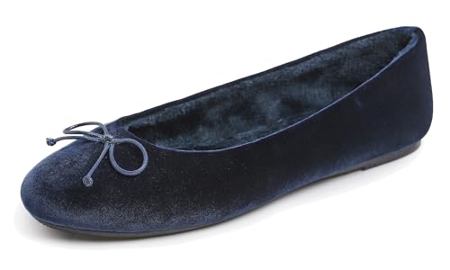 Feversole Damen Klasssische Ballerinas Samt Balerinaschuhe Flach Damen Schuhe Marineblau Samt Pelz gefüttert 39 EU Feversole Damen Klasssische Ballerinas Samt Balerinaschuhe Flach Damen Schuhe Marineblau Samt Pelz gefüttert 39 EU von Feversole