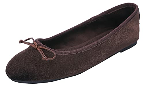 Feversole Damen Klasssische Ballerinas Samt Balerinaschuhe Flach Damenschuhe von Feversole