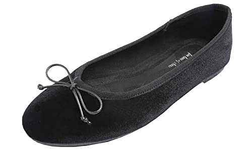 Feversole Damen Klasssische Ballerinas Samt Balerinaschuhe Flach Damenschuhe von Feversole