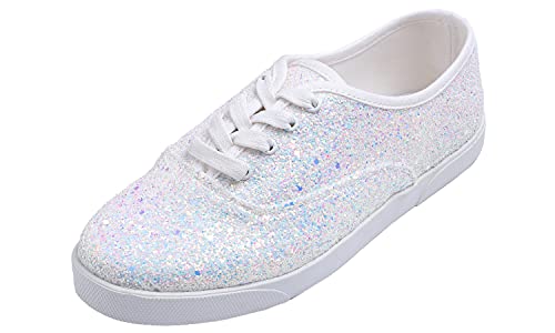 Feversole Damenmode Kleid Sneakers Party Bling Casual Flats Embellished Shoes von Feversole