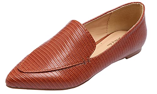 Feversole Flache Ballerinas mit Komfort Einlegesohle,Spitze Flache Schuhe，Klassische Ballerinas Profilsohle von Feversole