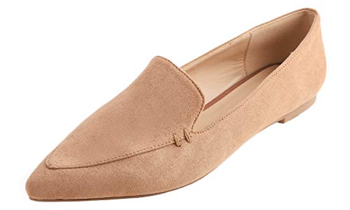 Feversole Flache Ballerinas mit Komfort Einlegesohle,Spitze Flache Schuhe，Klassische Ballerinas Profilsohle von Feversole