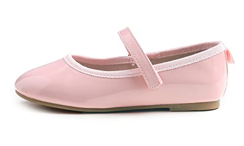 Feversole Girls Cute Dress, Mädchen süßes Kleid Mary Jane Schuhe weiche Party Urlaub Ballerinas Rosa Veganes Lackleder Größe 29 EU von Feversole