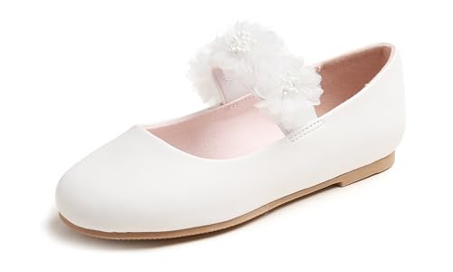 Feversole Girls Cute Dress, Mädchen süßes Kleid Mary Jane Schuhe weiche Party Urlaub Ballerinas Runde Spitze Stretchy,Floral Elastic Weiß Vegan Leder Größe 35 EU Feversole Girls Cute Dress, Mädchen süßes Kleid Mary Jane Schuhe weiche Party Urlaub Ballerinas Runde Spitze Stretchy,Floral Elastic Weiß Vegan Leder Größe 35 EU von Feversole