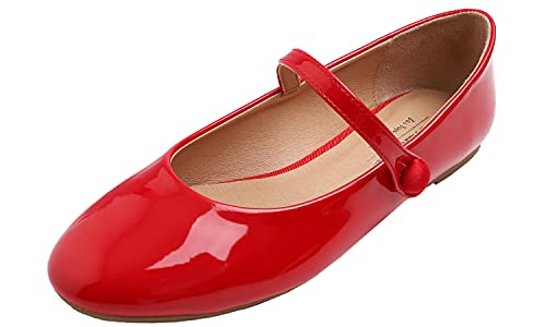 Feversole Mary Jane Lack Damenschuhe Flache Pumps geschlossen Bequeme Schuhe von Feversole