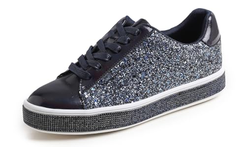 Feversole Mode Funkeln Plattform Strass Party Urlaub Hochzeit Turnschuhe Eisnachtblau Glitter 39 von Feversole