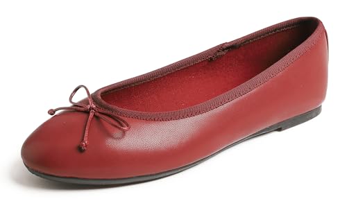Feversole Napa Round Ballerina, Damen Klasssische Ballerinas Matt Balerinaschuhe Flach Damenschuhe Retro Rot Nappa Veganes Leder 40 EU Feversole Napa Round Ballerina, Damen Klasssische Ballerinas Matt Balerinaschuhe Flach Damenschuhe Retro Rot Nappa Veganes Leder 40 EU von Feversole